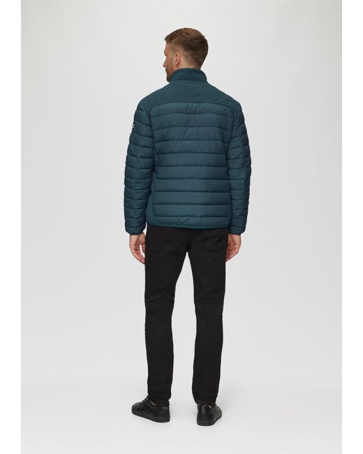 S.oliver Leichte Steppjacke im Materialmix mit Kontrast-Details in Blue für Herren