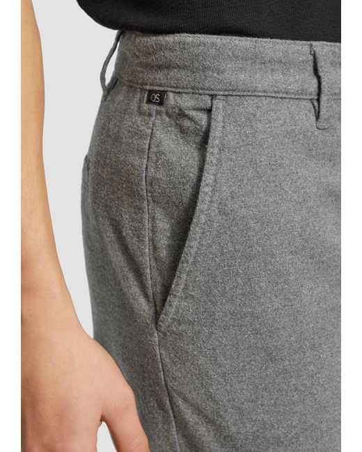 QS Rick: Web-Chino in Woll-Optik in Black für Herren