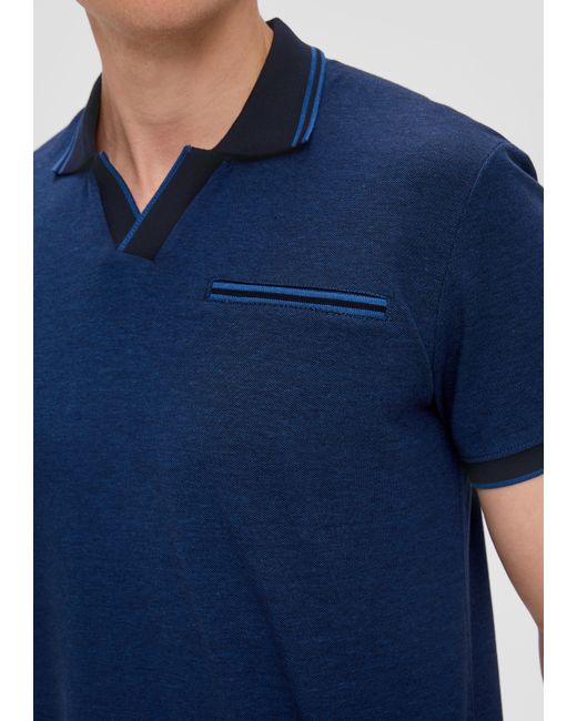 S.oliver Poloshirt in melierter Optik in Blue für Herren