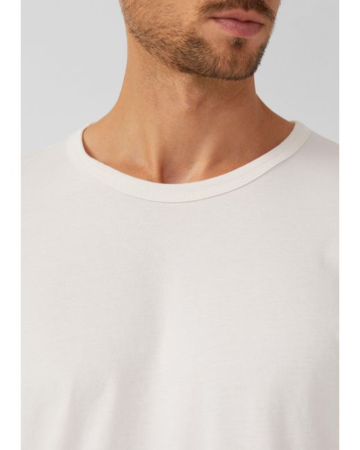 S.oliver Softes Longsleeve mit Crew Neck und Logo-Patch in White für Herren