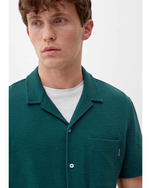 S.oliver Relaxed: Hemd mit Waffelpiqué-Struktur in Green für Herren