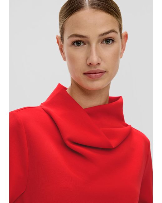S.oliver Red Scuba-Sweatshirt mit drapiertem Kragen