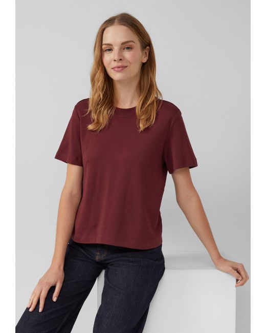 S.oliver Red Verkürztes T-Shirt aus Interlockjersey