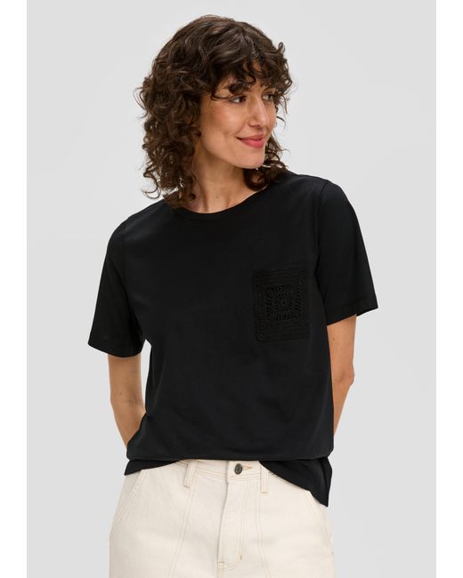 S.oliver Black T-Shirt mit Häkel-Detail