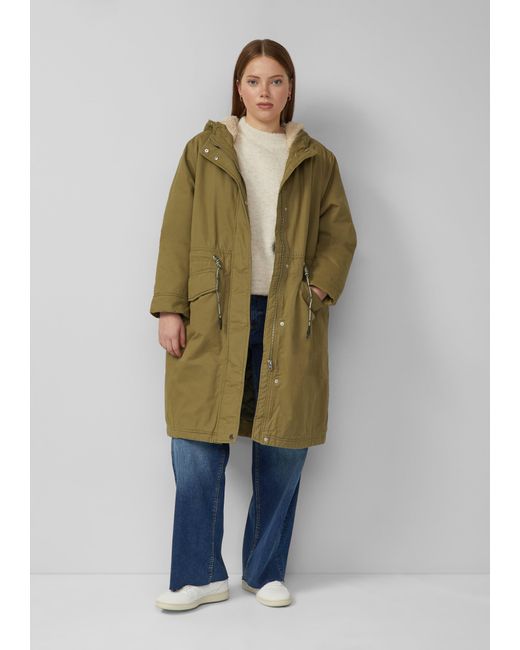 QS Green Parka mit Teddyplüsch