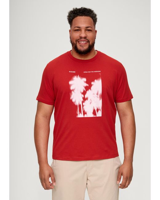 S.oliver T-Shirt mit Frontprint in Red für Herren