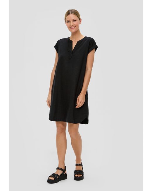 S.oliver Black Midi-Kleid mit Tunika-Ausschnitt