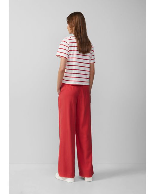 S.oliver Red Verkürztes Baumwoll-T-Shirt mit Streifen