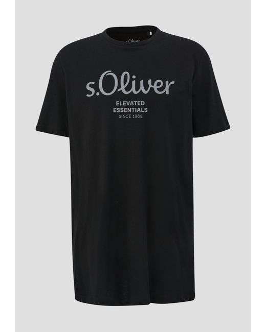 S.oliver T-Shirt aus Baumwolle mit Logo-Print in Black für Herren