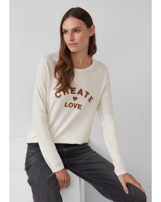 S.oliver White Longsleeve mit appliziertem Artwork