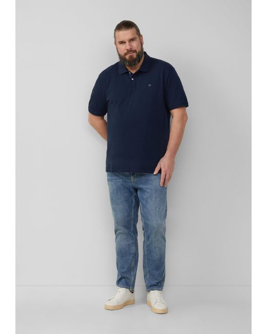 S.oliver Poloshirt mit kleinem Labelpatch in Blue für Herren