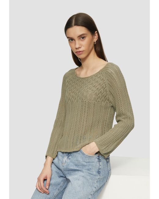 QS Natural Pullover in Häkeloptik