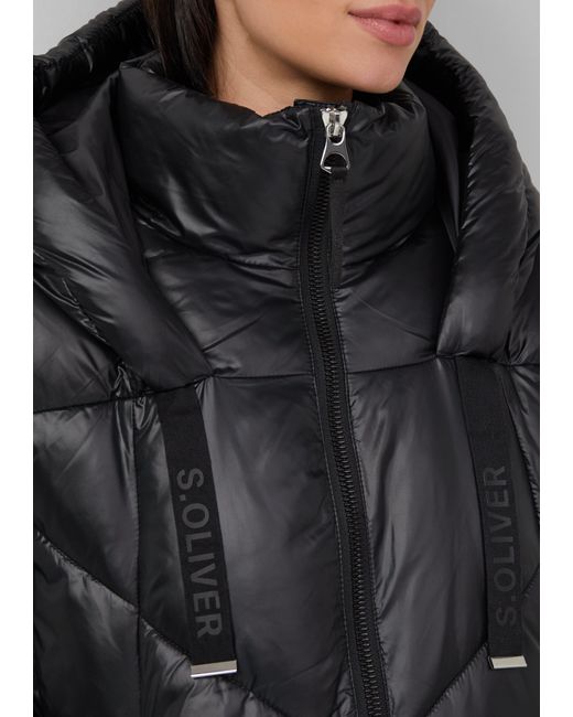 S.oliver Gray Gesteppte Puffer-Jacke mit Weitenregulierung