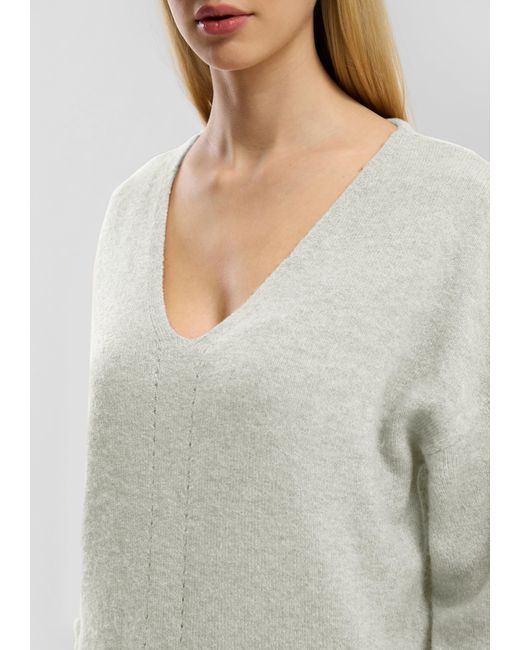 QS White Weicher Strickpullover mit Ajour-Detail