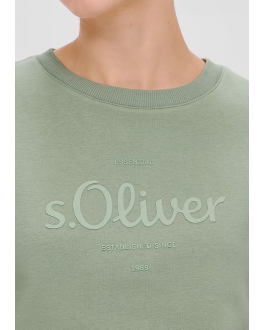 S.oliver Green Sweatshirt mit Logo-Print