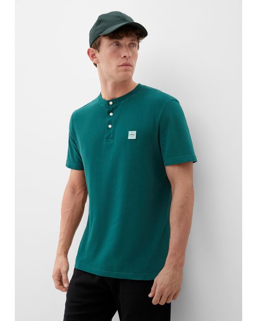 S.oliver T-Shirt mit Henley-Ausschnitt in Grün für Herren | Lyst DE