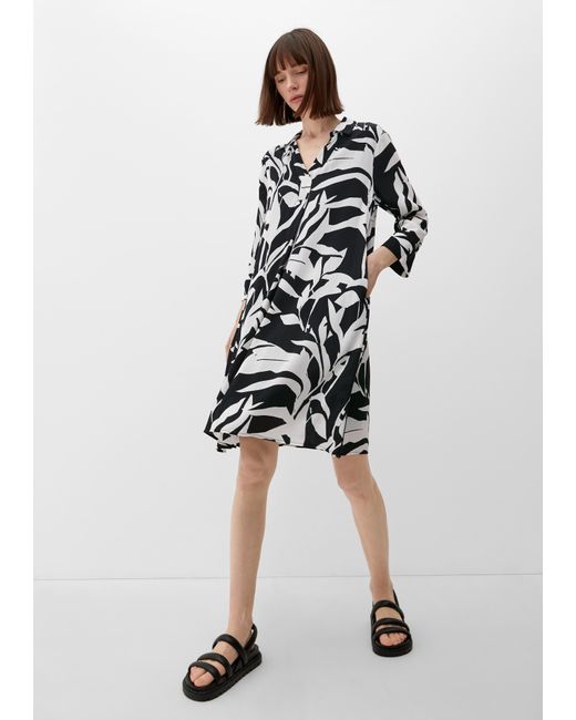 S.oliver White Viskosekleid mit Crêpestruktur