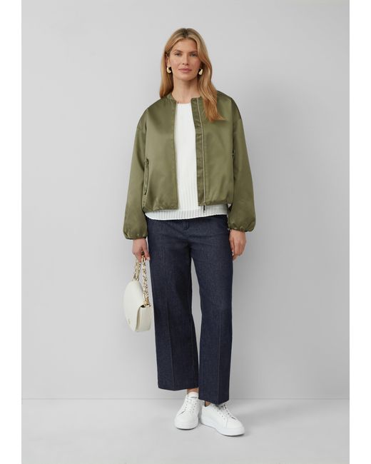 S.oliver White Plissierte Chiffonbluse mit kurzen Ragalanärmeln