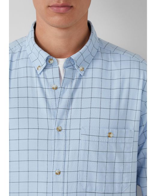 S.oliver Regular Fit: Karo-Hemd aus Baumwolle mit Button-Down-Kragen in Blue für Herren