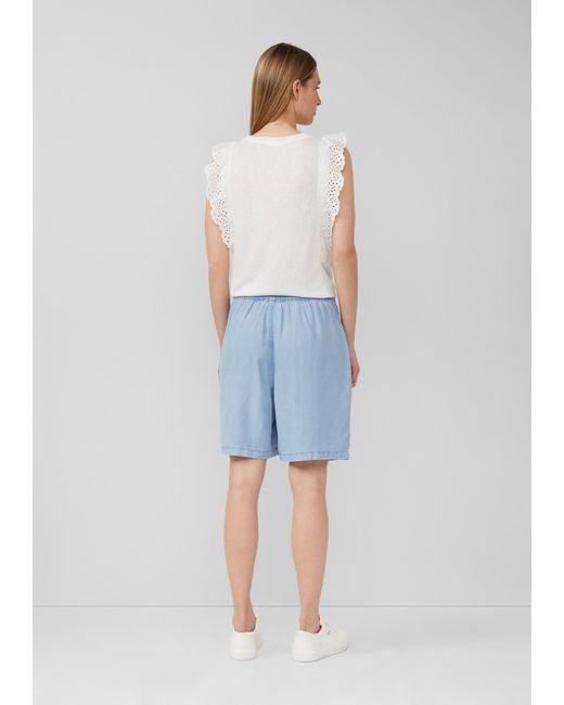 S.oliver Blue Fließende Relaxed-Fit-Shorts aus Lyocell mit Elastikbund