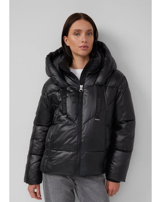 S.oliver Gray Gesteppte Puffer-Jacke mit Weitenregulierung
