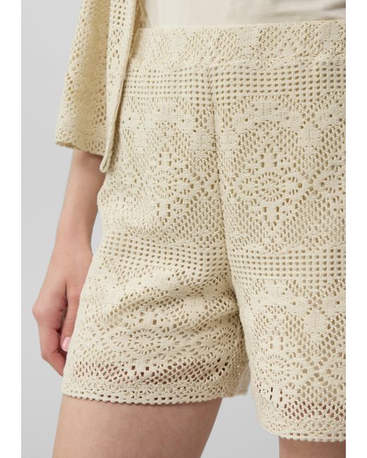 S.oliver Natural Relaxed-Fit-Shorts aus Häkelspitze mit Jerseyfutter