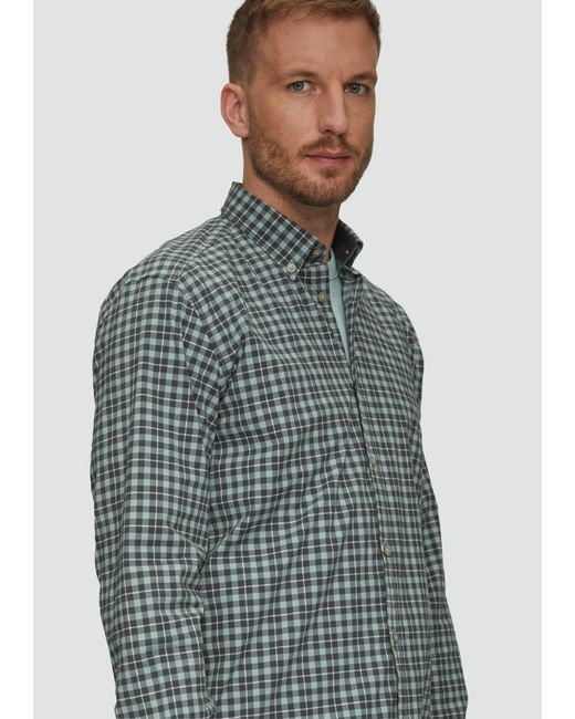 S.oliver Regular Fit: Hemd aus Baumwollstretch mit Button-Down-Kragen in Blue für Herren