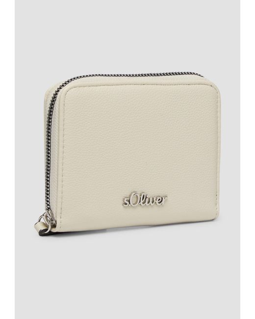 S.oliver Natural Handliches Portemonnaie mit Kartenslots und Reißverschlussfach