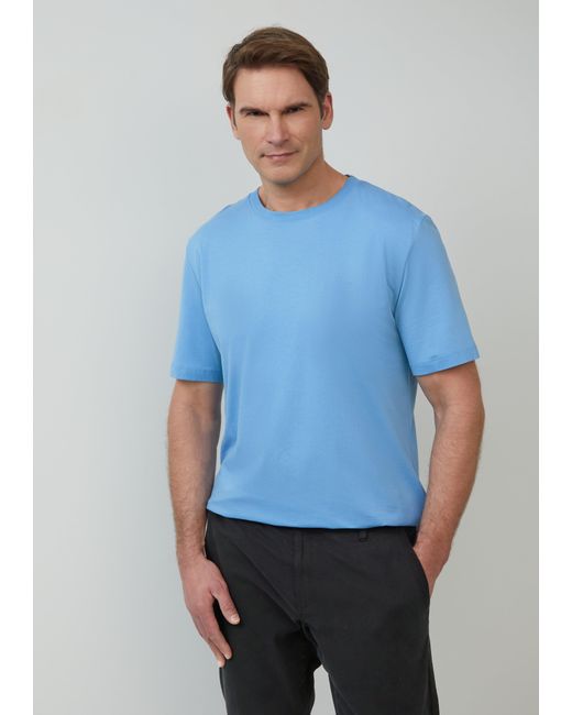 S.oliver Baumwoll-T-Shirt mit kleinem Logo-Print in Blue für Herren