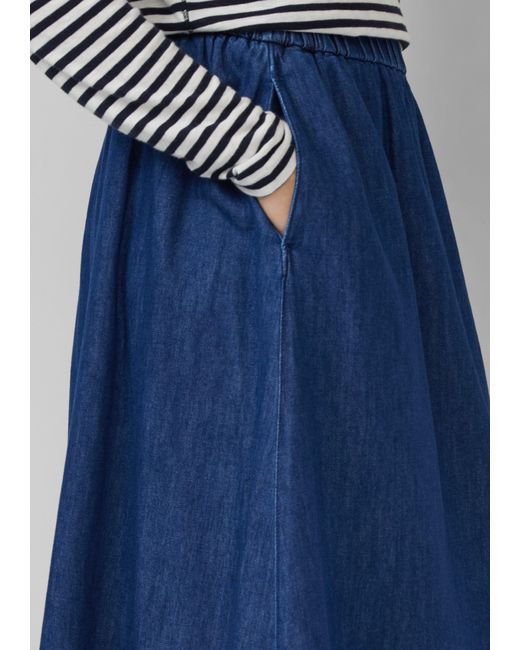 S.oliver Blue Denimrock in Midi-Länge mit Eingrifftaschen