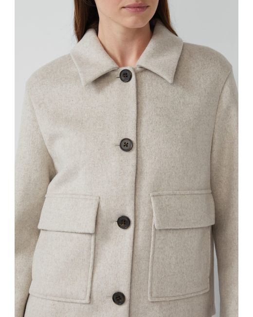 S.oliver Natural Jacke aus Wollmix im Relaxed Fit mit aufgesetzten Taschen