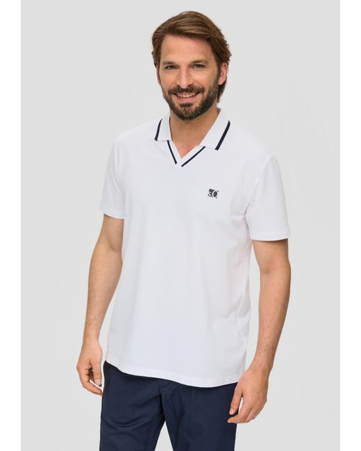 S.oliver Poloshirt aus Baumwollmix mit Logo-Detail in White für Herren