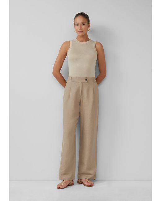 S.oliver Natural Relaxed-Fit-Hose aus Leinenmix mit Extra Wide Leg