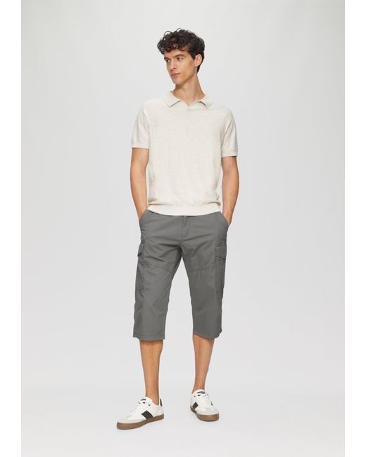 S.oliver File: Strukturierte Bermuda im Relaxed Fit in 3/4-Länge in Gray für Herren
