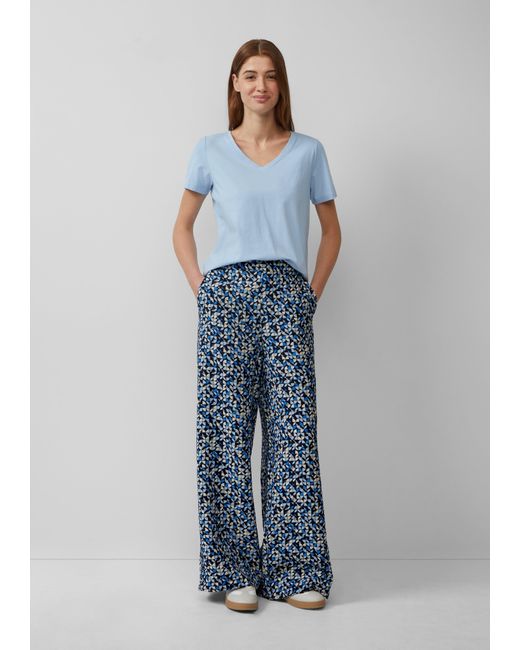S.oliver Blue Wide-Leg-Hose im Loose Fit mit Elastikbund