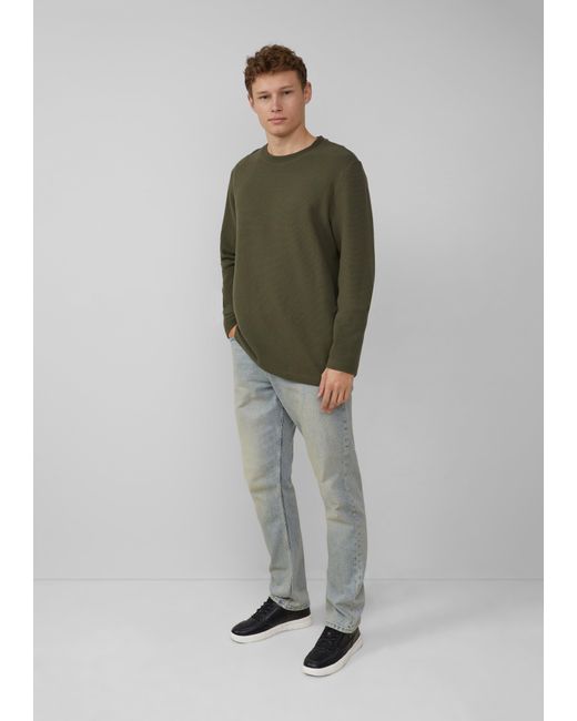 QS Longsleeve aus Strukturware in Green für Herren