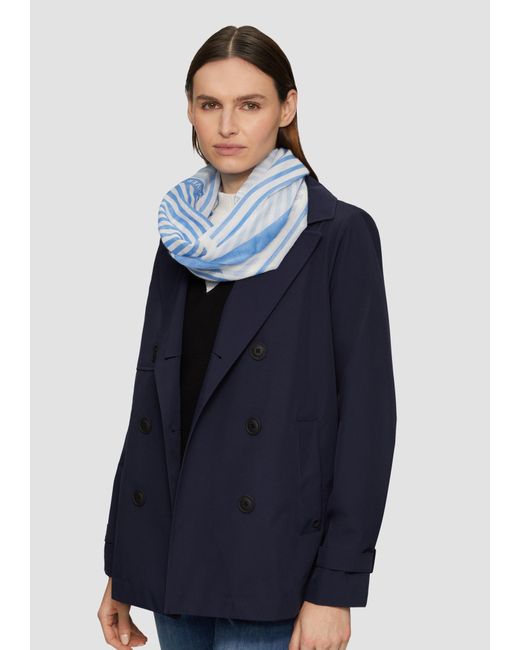 S.oliver Blue Lässiger Loop-Schal mit All-over-Print