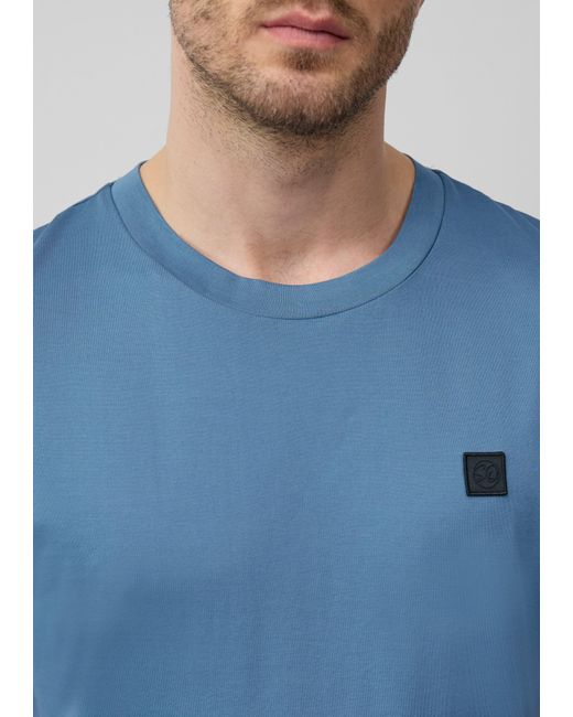 S.oliver T-Shirt aus merzerisierter Baumwolle mit Label-Patch in Blue für Herren