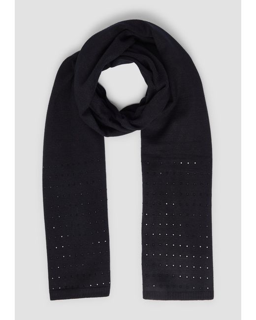 S.oliver Black Schal mit Schmucksteinen