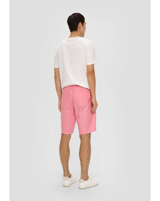 S.oliver Chino-Shorts aus Leinenmix mit elastischem Bund in Red für Herren