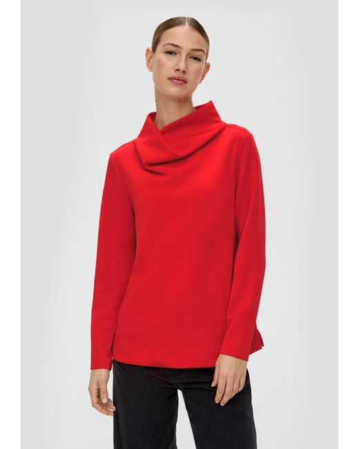 S.oliver Red Scuba-Sweatshirt mit drapiertem Kragen