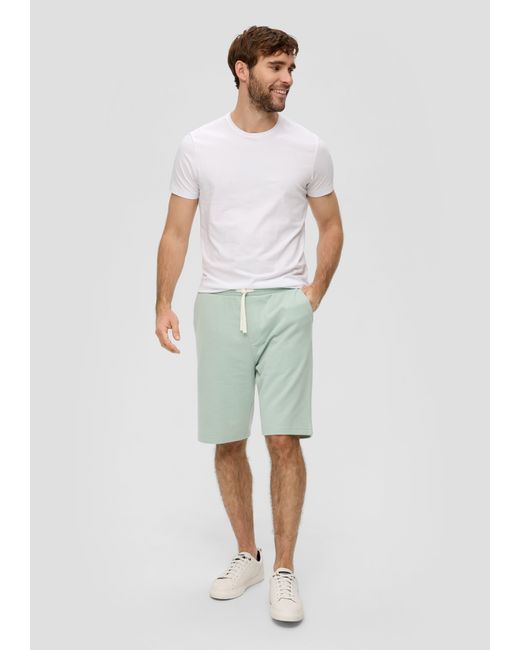 S.oliver Relaxed: Sweat-Shorts mit Elastikbund in White für Herren