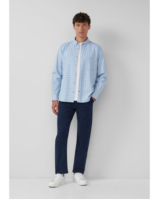 S.oliver Regular Fit: Karo-Hemd aus Baumwolle mit Button-Down-Kragen in Blue für Herren