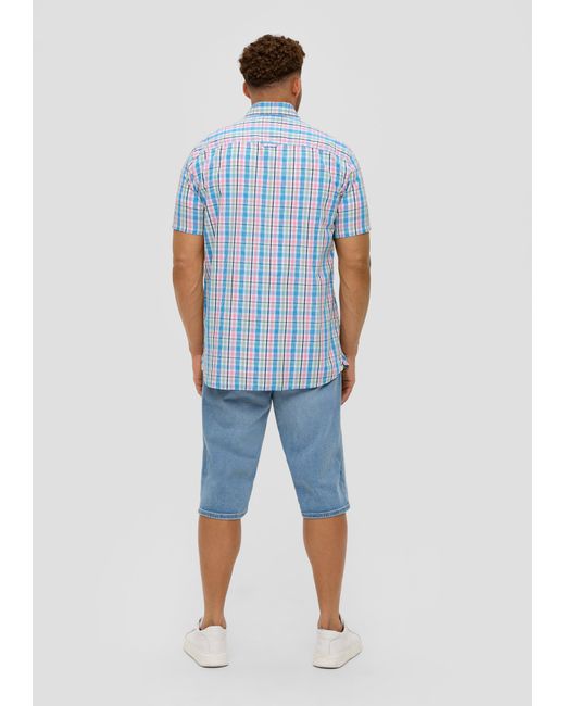 S.oliver Kurzarmhemd aus Baumwollmix mit Brusttasche in Blue für Herren