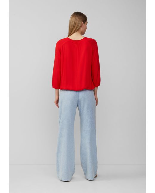 S.oliver Red Strukturierte Viskose-Bluse mit Raff-Details