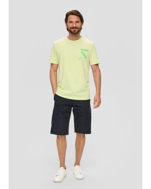 S.oliver Baumwoll-T-Shirt mit Frontprint in Green für Herren