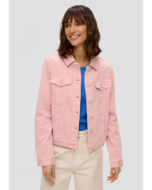 S.oliver Pink Kurze Jeansjacke mit angedeuteten Brusttaschen