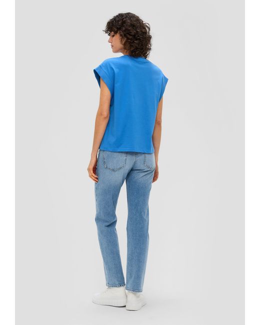 S.oliver Blue T-Shirt mit überschnittener Schulter