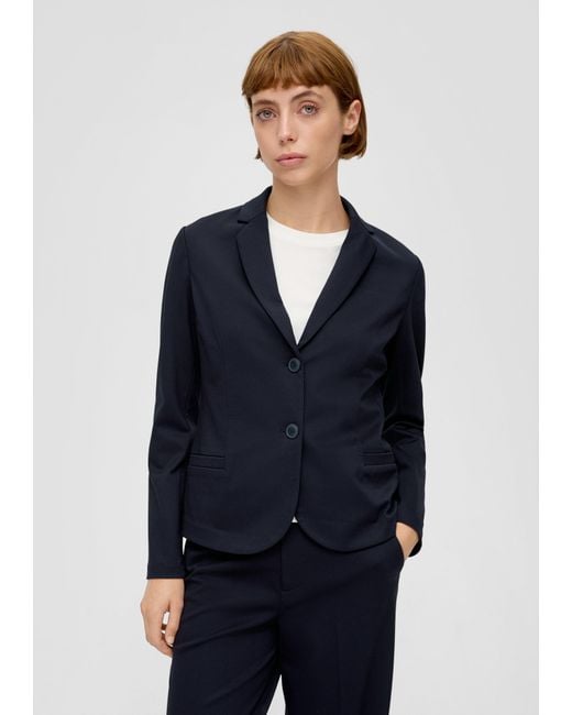S.oliver Blue Jersey-Blazer mit Twillstruktur