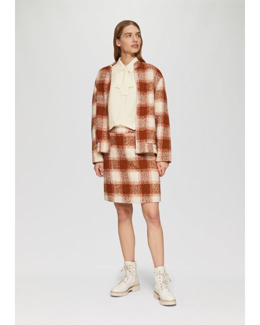 S.oliver Natural Strukturierte Bluse mit abnehmbarer Schluppe